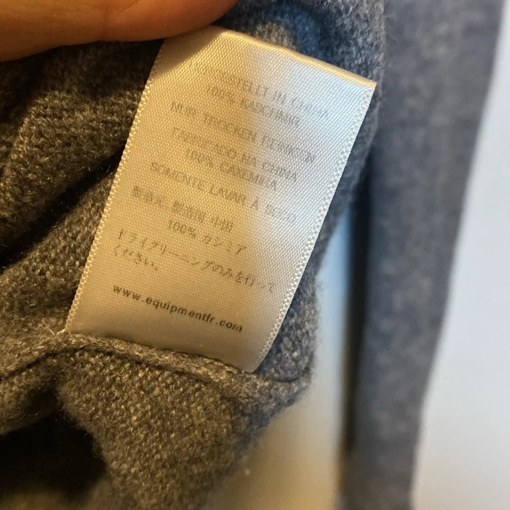 Equipment Delafine 100% Cashmere Sweater Women’s Large Gray - Picture 8 of 13